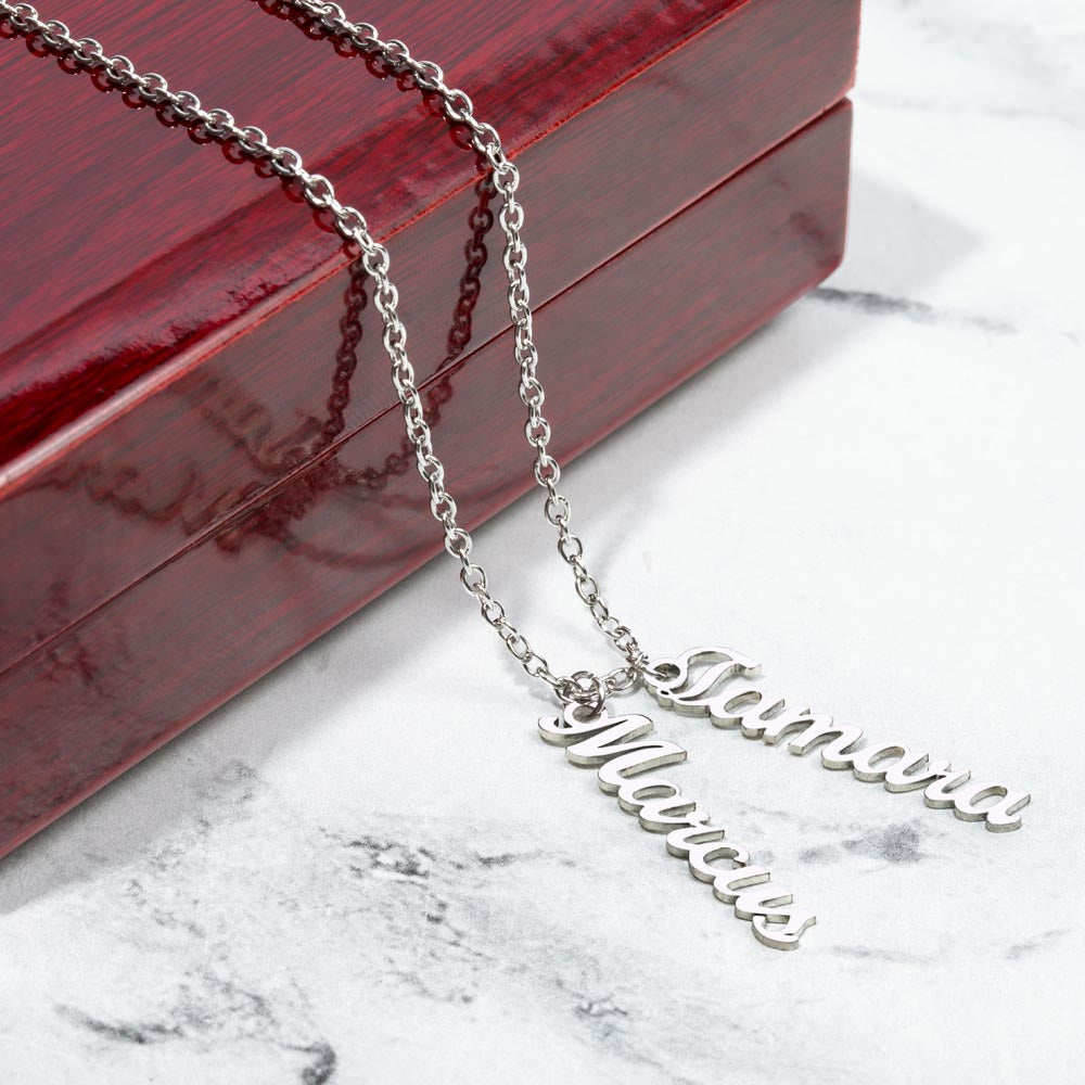 Names Stacked With Love – Multi Vertical Name Necklace