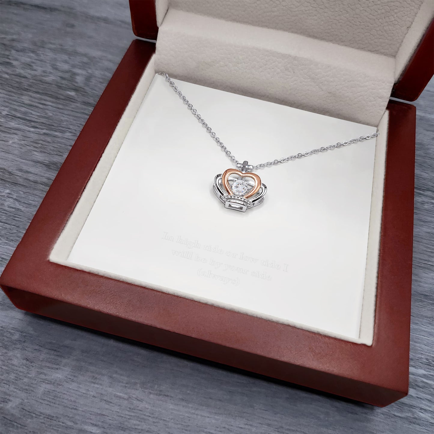 My Queen Forever – Personalized Crown Pendant Necklace
