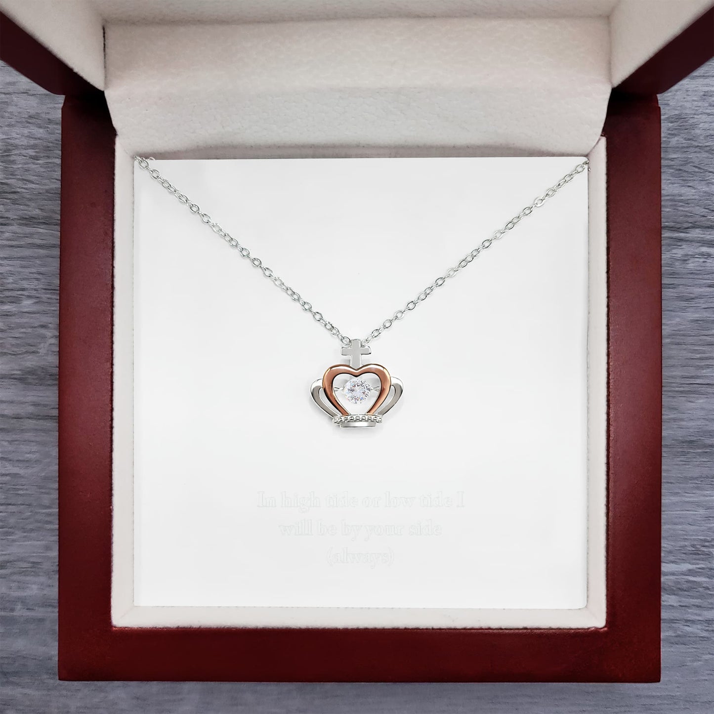 My Queen Forever – Personalized Crown Pendant Necklace