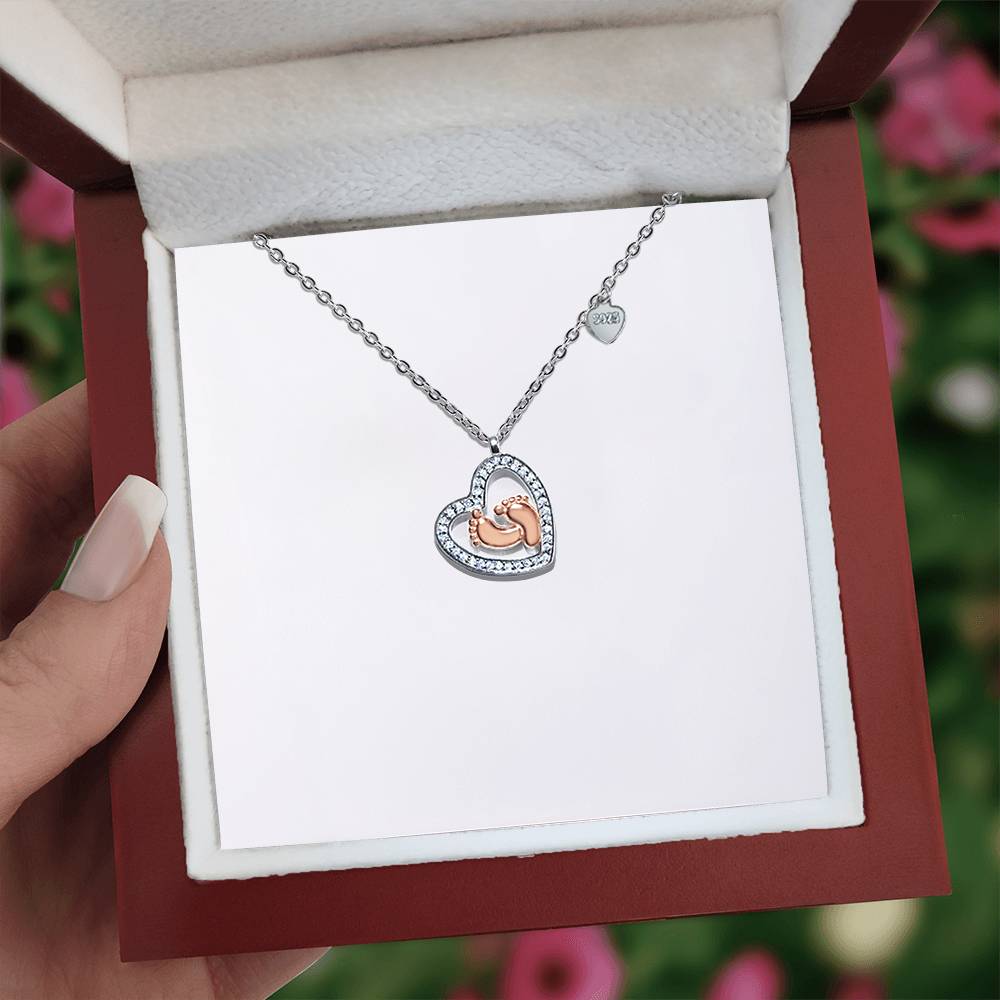 Tiny Toes, Big Love – Personalized Baby Feet Heart Necklace