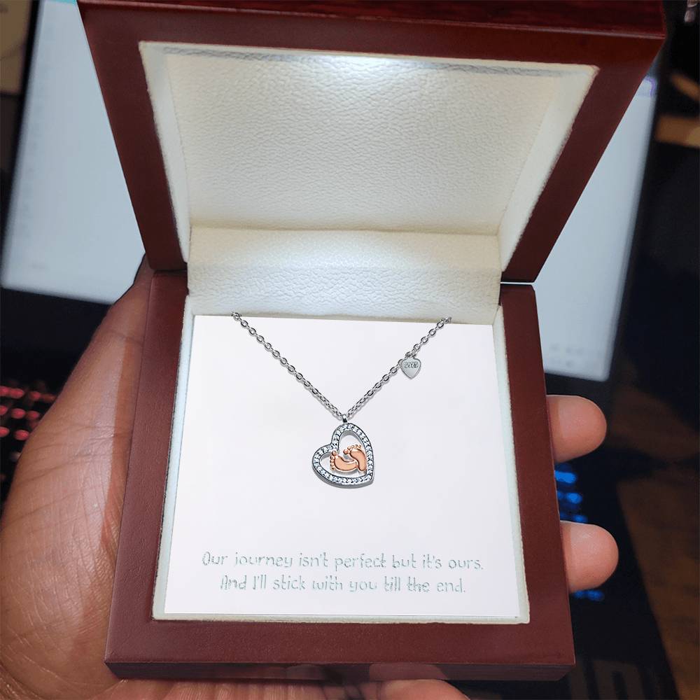 Little Feet, Forever Love – Personalized Baby Feet Heart Necklace