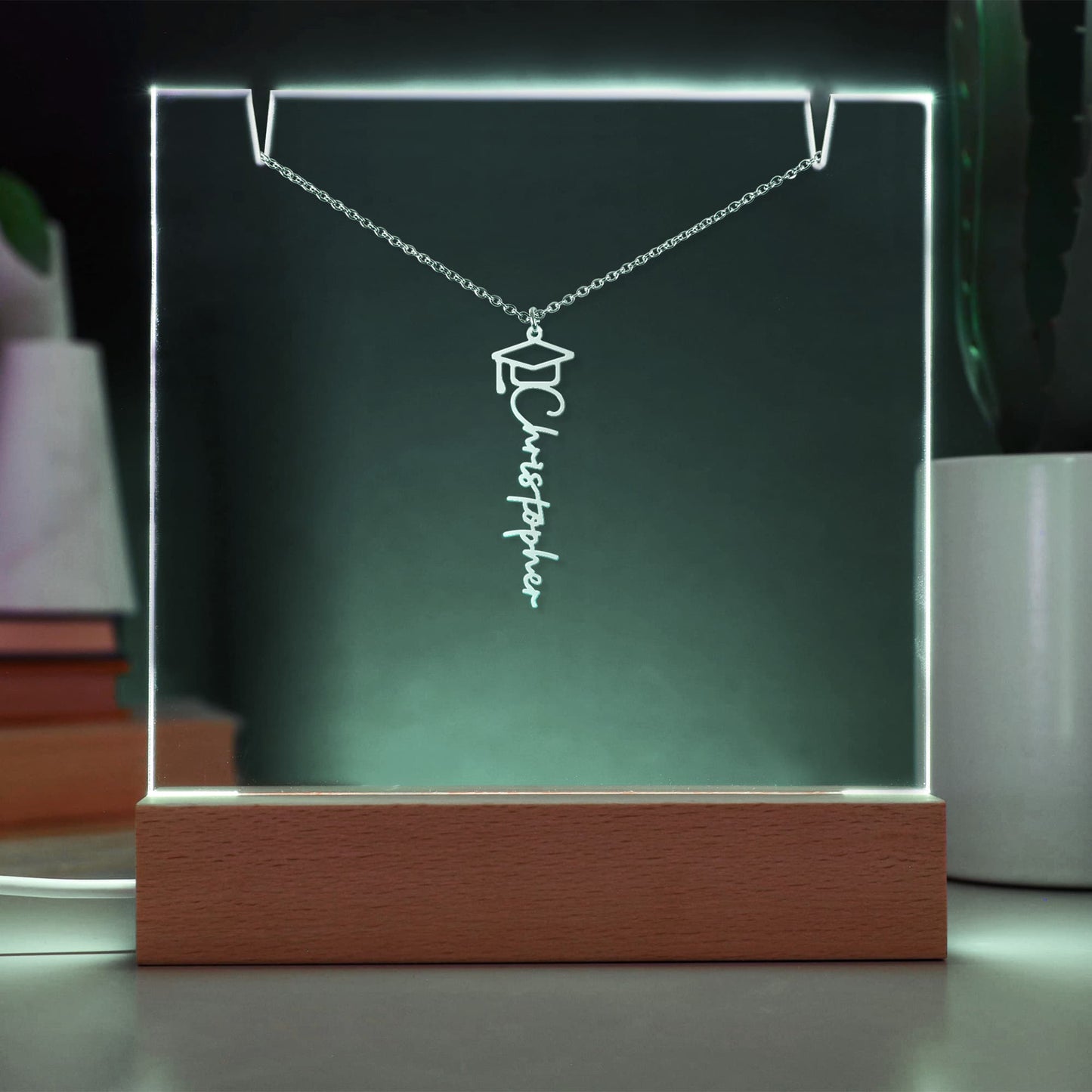 Proud Graduate Bundle – Acrylic & Graduation Cap Necklace