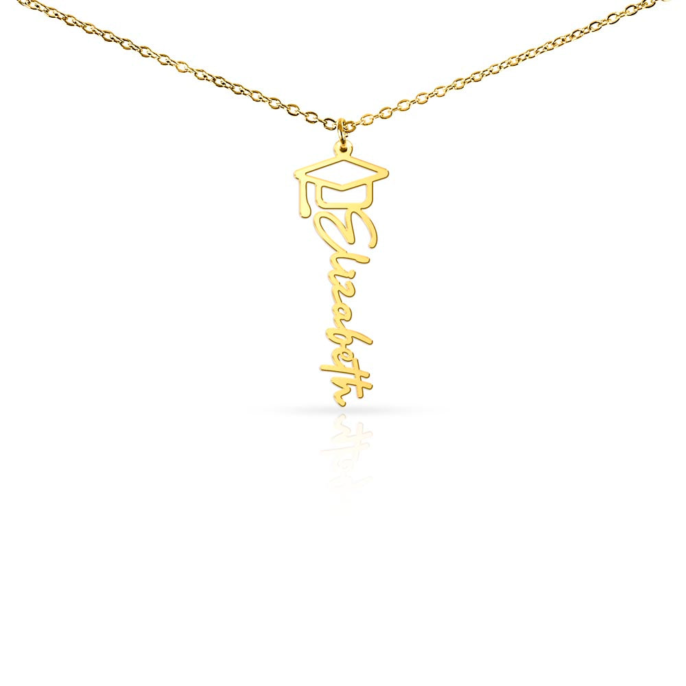 Proud of How Far You've Come – Graduation Cap Name Necklace