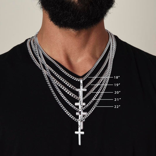 Crossroads of Love – Artisan Cross with Cuban Link