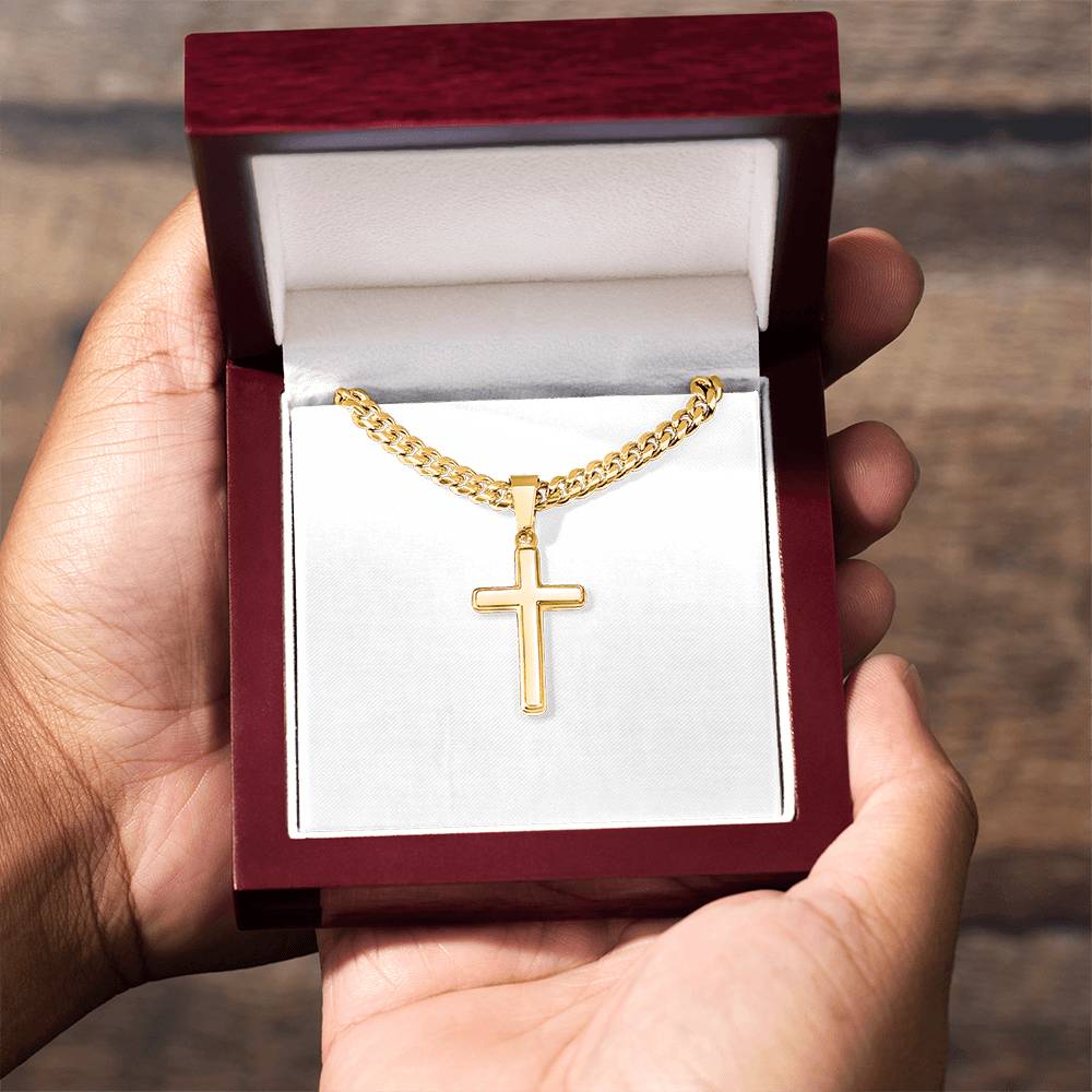 Strength and Faith – Cross with Cuban Link Chain