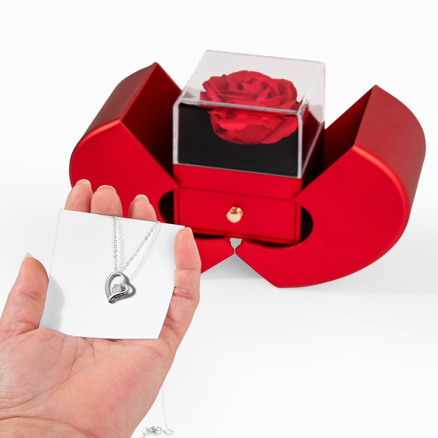 Forever in Red – Forever Love Red Heart Rose Box