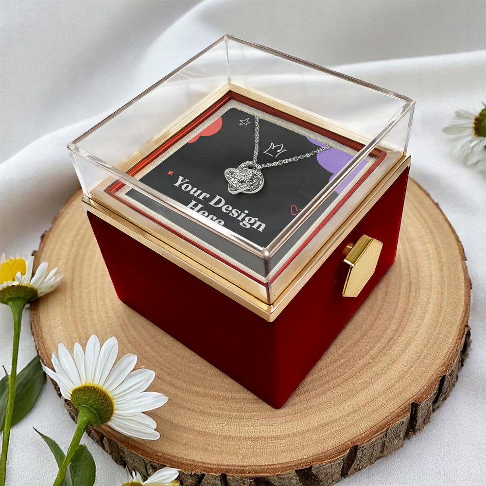Love Knot With a Rose – Love Knot Rotating Rose Gift Box