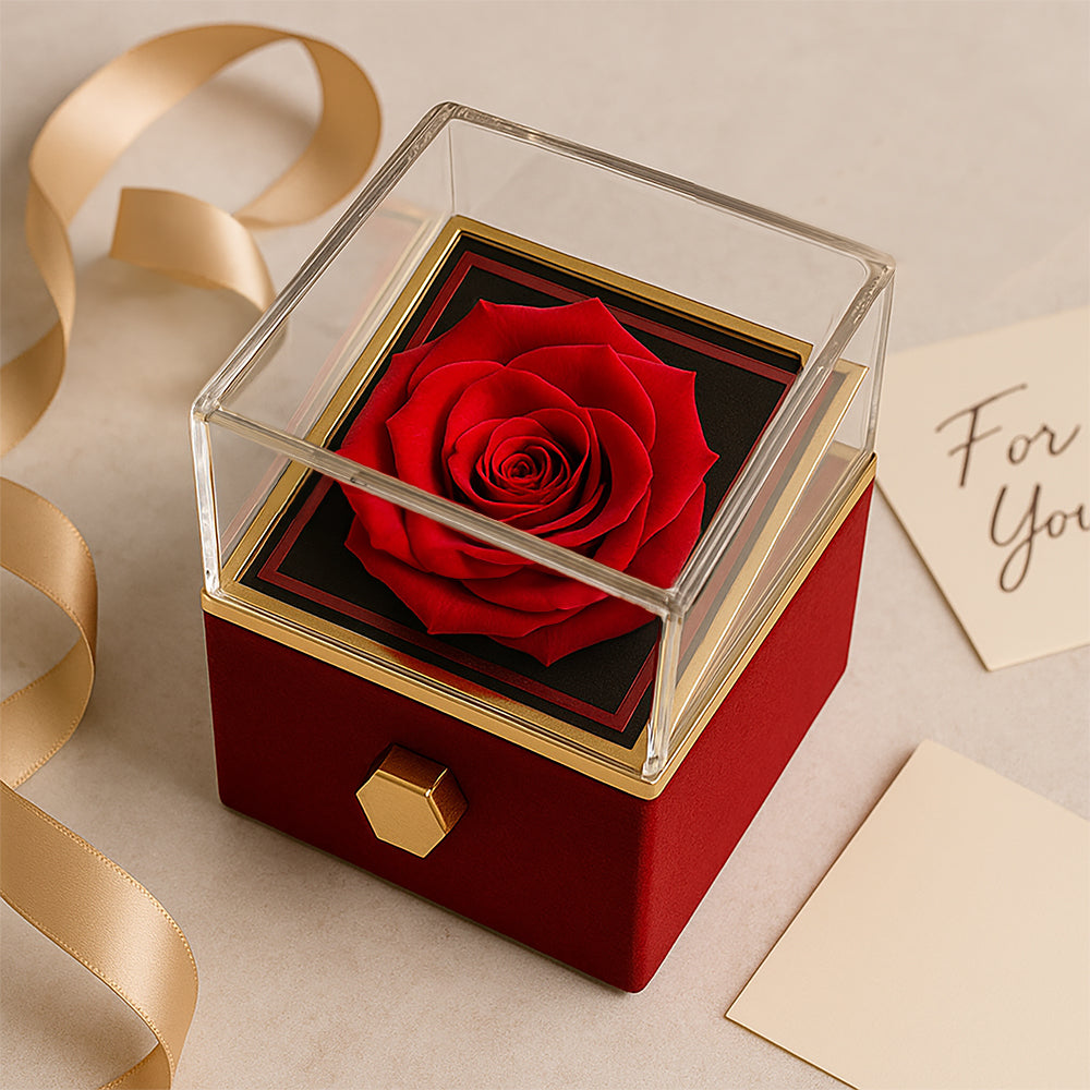 Love Knot With a Rose – Love Knot Rotating Rose Gift Box