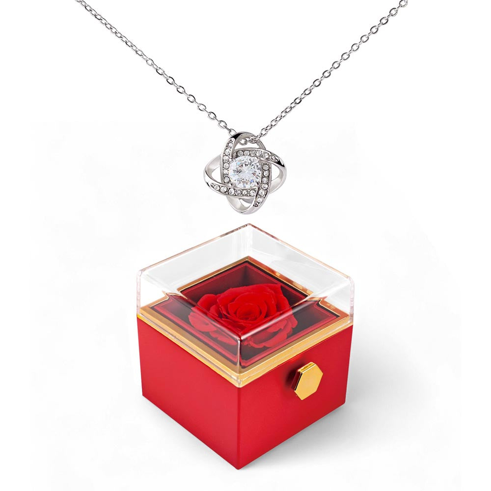 Rose-Wrapped Knot – Love Knot Rotating Rose Box