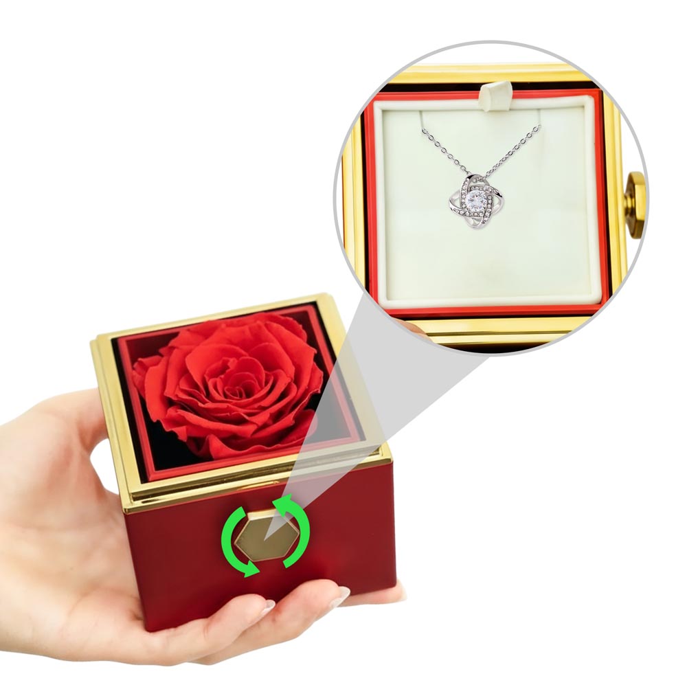 Rose-Wrapped Knot – Love Knot Rotating Rose Box