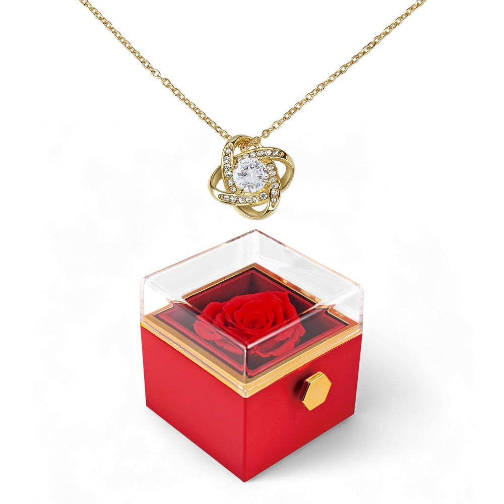 Rose-Wrapped Knot – Love Knot Rotating Rose Box